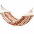 Amaca 300 x 100 cm in cotone beige e terracotta con barre in legno