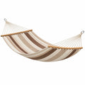 Amaca 300 x 100 cm in cotone beige e marrone con barre in legno a righe