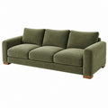 Divano 3 posti 210 x 90 x 85 cm in tessuto verde oliva - stile moderno per soggiorno