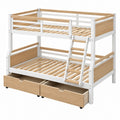 Letto a castello 198 x 97 x 160 cm bianco e legno con cassetti estraibili