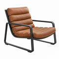 Poltrona 75 x 85 x 85 cm in similpelle marrone con struttura in metallo stile industriale