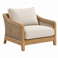 Poltrona 78 cm 80 cm 78 cm in legno e corda beige - stile naturale
